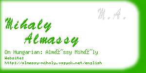 mihaly almassy business card